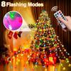 Рождественская светодиодная гирлянда с функцией памяти, 8 режимов, звезда-верхушка, водонепроницаемая, питание от USB, огни для рождественской елки