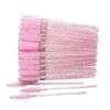 50pcs Disposable Eyelash Brushes Crystal Eye Lash Mascara Wands Glitter Lash Comb Spoolies Micro Makeup Applicators