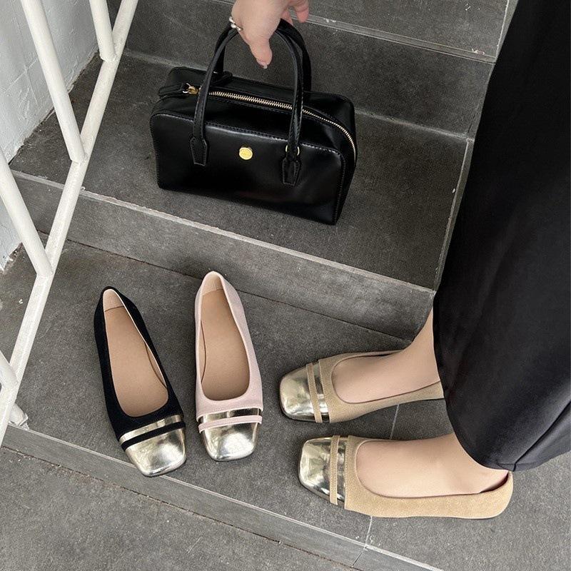 French Beautiful Single Shoes, Small Fragrant Temperament, Evening Shoes with Skirts, Soft Soles, Shallow Mouth Flat Soles, Gentle Wind, Mary Jane Sh