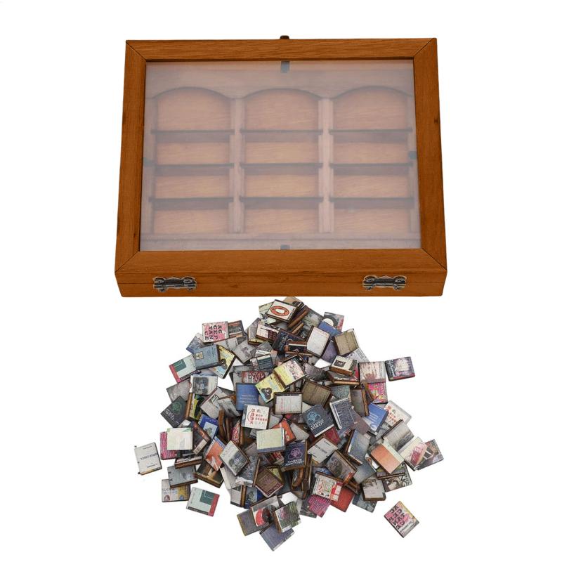 Miniature Bookshelf Ornament Stress Relieving Miniature Book Boxes Display Shelf Deformation Resistance Stylish for Bookstore