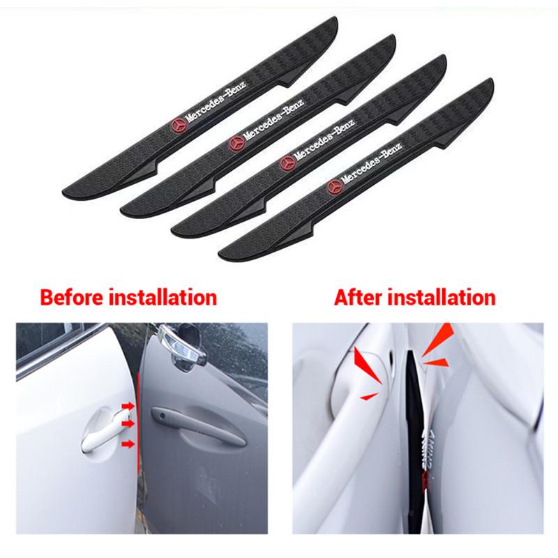4pcs Auto Anti Collision Strips Rubber Car Door Protector Stickers Bumper Anti-collision Strips For Mercedes Benz W203 W204 W205 UT8