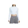 Dri-Fit One Luxe Solid Color Slim Fit Cropped Quick-Dry Long Sleeve T-Shirt Women Tops Purple Blue FB5277-423