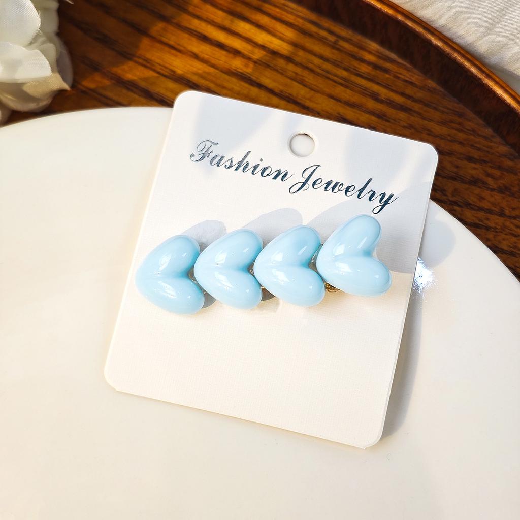 Dongdaemun Simple Color Ice Glitter Love Hairpin, Sweet Dopamine Children'S Bangs Duck Bill Clip