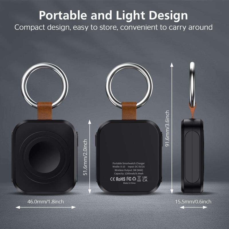 Беспроводная Power Bank для IWatch - Мини-зарядное устройство для Apple Watch 1200 мАч, Портативный магнитный компактный Power-аксессуар для умных часов
