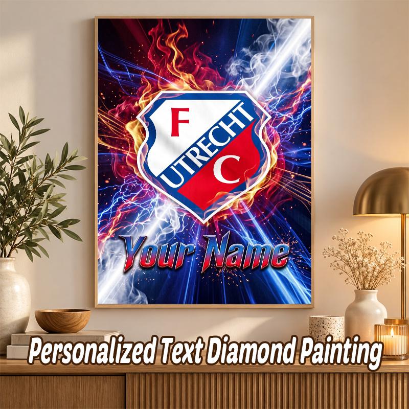 FC Utrecht Custom Name Text 5D Diamond Painting Kit DIY Full Drill Diamond Art Decoration
