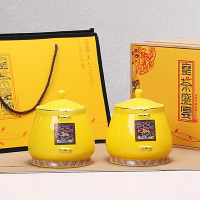 Чайная банка, фарфоровая банка, маленькая банка, банка для упаковки чая, емкость для хранения, герметичная чайная банка, керамическая чайная банка в подарочной коробке.