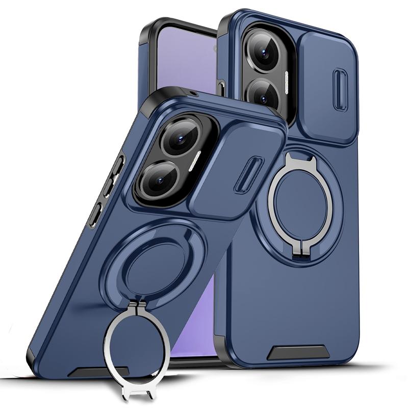 Бронированный магнитный чехол-держатель для Xiaomi 15T 14T Pro Poco F7 X7 X6 Pro M7 C71 C75 F7 Ultra 5G Чехол со сдвижной защитой камеры
