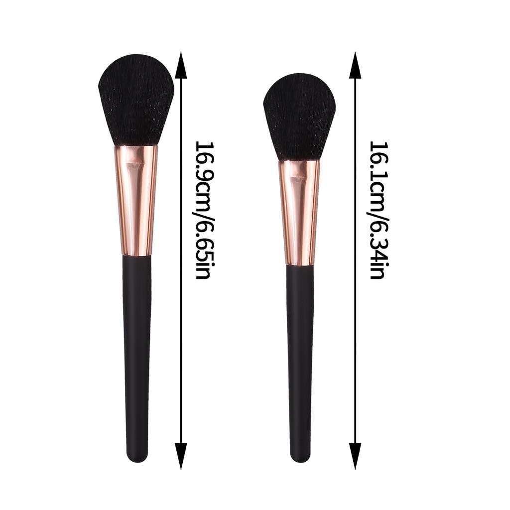 3-piece Beginner Makeupbrush Set,black Soft-bristled Loose Powderblush Brush,strong Powdergrasping,easy To Usefacial Makeuptools