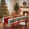 Рождественская полиэстеровая скатерть, Зимняя рождественская елка, Водонепроницаемая скатерть со снежинками, Украшение для семейного стола