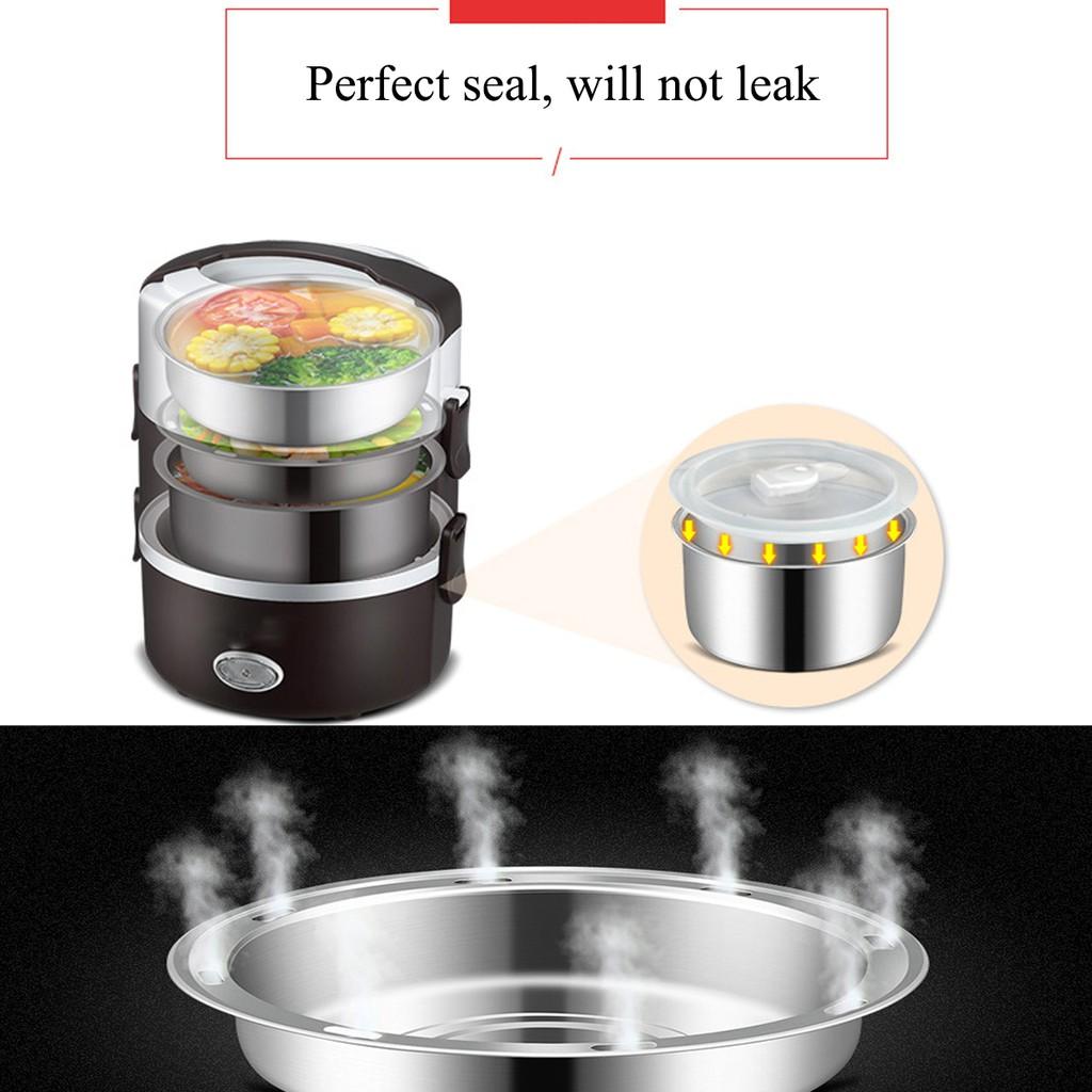 Мини портативная электрическая рисоварка-пароварка для ланча с 3 слоями, подогрев пищи, автоматический контейнер для еды, подогреватель, кастрюля 270 Вт 2 л