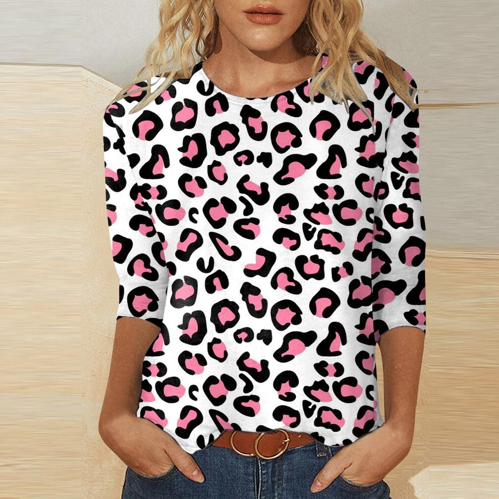 Женская мода, повседневная блузка с круглым вырезом и рукавом три четверти, пуловер с принтом ко Дню святого Валентина