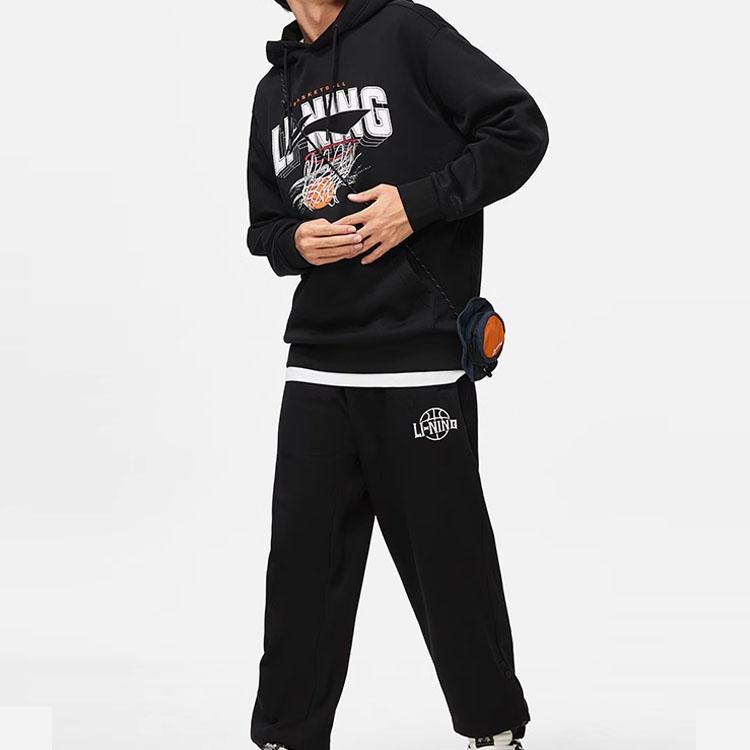 Li-Ning Длинные брюки со шнуровкой и манжетами, повседневные брюки, мужские низы AKLTB17-3