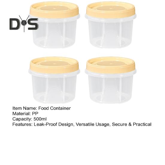 4 шт. контейнеры для заправки салата 500 мл, пищевой контейнер без бисфенола А для закусок, соусов, приправ, многоразовые стаканчики для соуса для ланч-бокса, хранения фруктов, орехов, йогурта