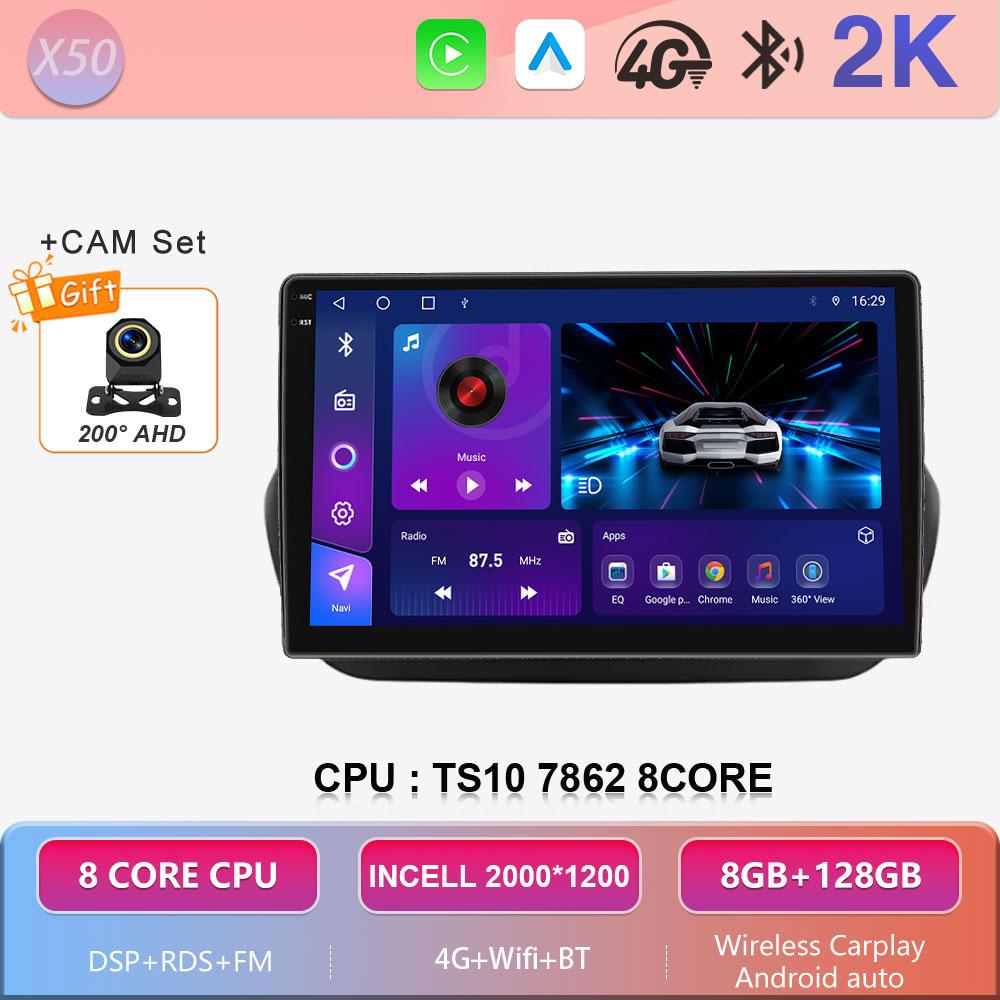 Autoradio Android 16 pour Fiat Fiorino Qubo Citroën Nemo Peugeot Bipper 2008 à 2017 Lecteur Multimédia Carplay GPS Écran QLED 4G