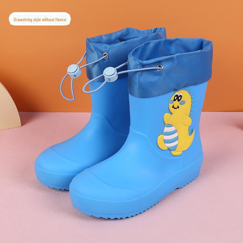 Водонепроницаемые резиновые сапоги с героями мультфильмов для детей - прочная конструкция средней высоты для мальчиков и девочек