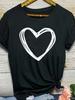 Heart Print T Shirt Women Short Sleeve O Neck Loose Tshirt Summer Women Causal Tee Shirt Tops Clothes Camisetas Mujer