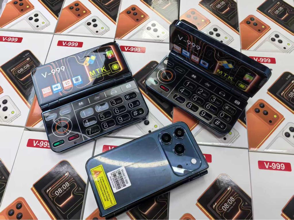 V-999 2G двухэкранный раскладной телефон со складным дизайном для студентов