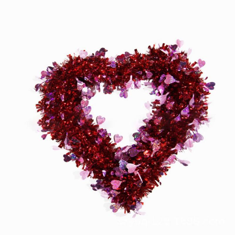 Венок в форме сердца ко Дню святого Валентина, гирлянда из цветов марены, украшение ко Дню святого Валентина, подвески для свадебной вечеринки, входной двери и окна