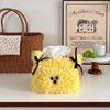 A Plush Puppy Tissue Box Set, Creative Square Napkin Box, Decorative Desktop Tissue Box for Home, Living Room, Dormitory - Other Materials