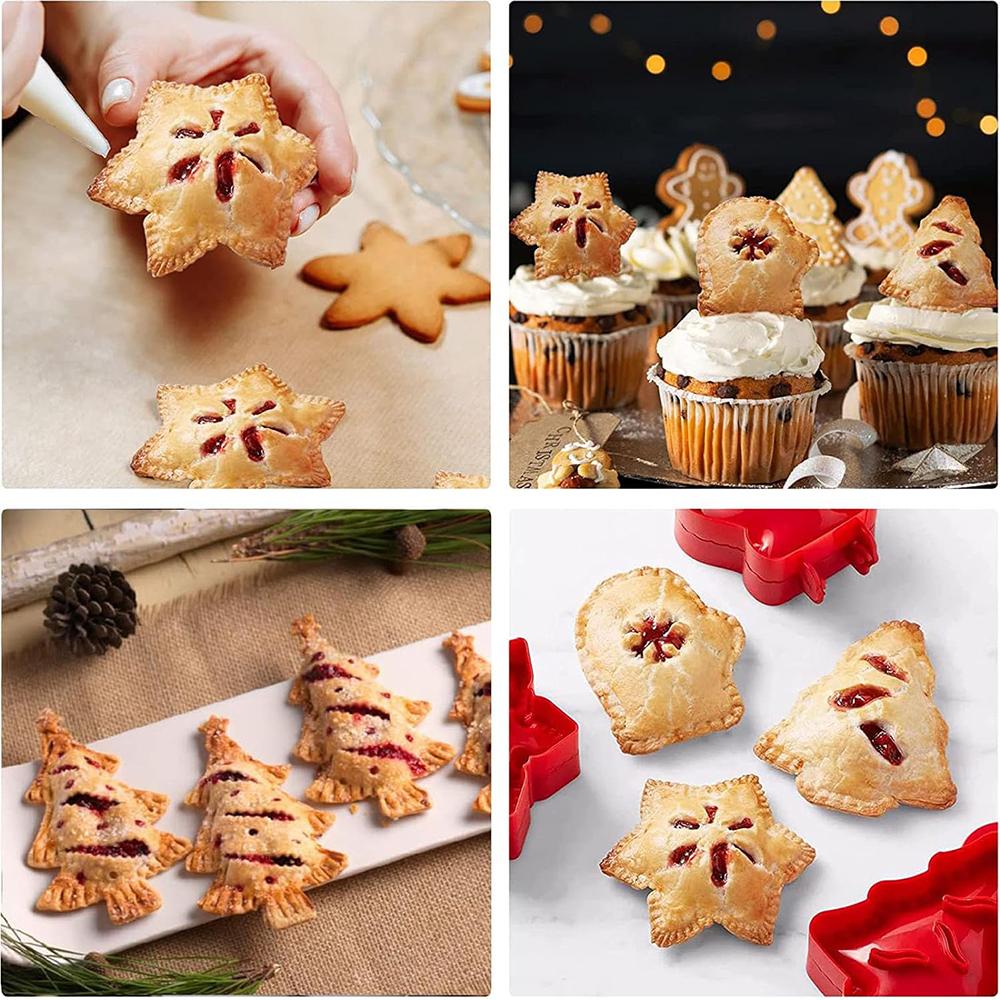 3pcs Christmas Mini Hand Pie Molds for Baking Dough Presser