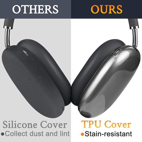 Защитные аксессуары SOULWIT для AirPods Max: Чехол из ТПУ + Чехол для оголовья + Чехол для амбушюр, Многофункциональный защитный комплект, Устойчивый к царапинам, Потоотделение-Р