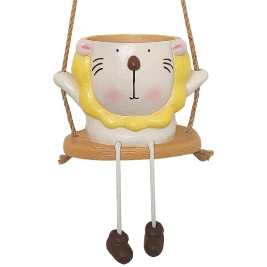 Кашпо-качели в виде животного, настенное, горшок для цветов, мультяшная капибара, лев, кашпо для суккулентов, маленький кактус, декор для дома и улицы