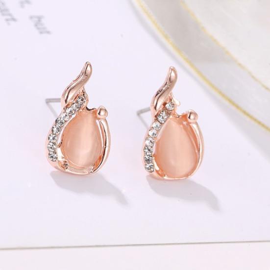 2 шт./компл. блестящее благородное ожерелье, комплект серег, сплав, капля воды, искусственный опал, кулон, ожерелье, серьги, ювелирные аксессуары