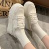 2024 New Women's Casual Sports Shoes Breathable Women's Sports Walking Running Thick Sole Solid Color Vulcanized Shoes
