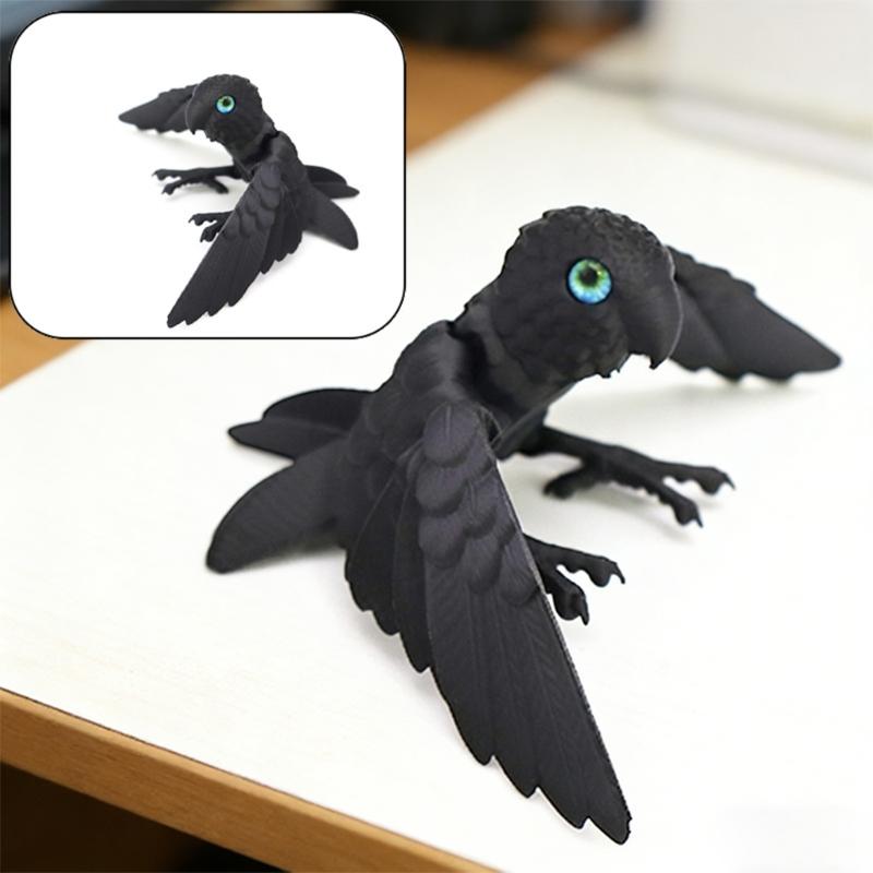 Flexible Joints Articulated Parrots Fidgety Toy Desktop Decors 3D Printed Parrots,Realistic Parrots Statue Home Decors