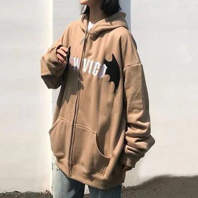 Женская мода, свободная толстовка с длинными рукавами и рогами маленького дьявола, с капюшоном, куртка