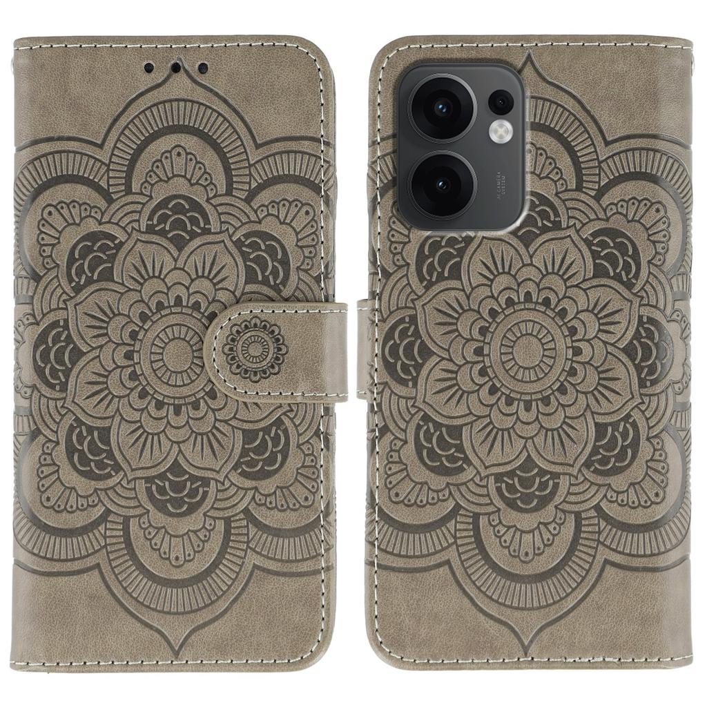 For Oppo Reno13 F 4G/5G Case PU Leather Mandala Imprinted Design Wallet Phone Cover