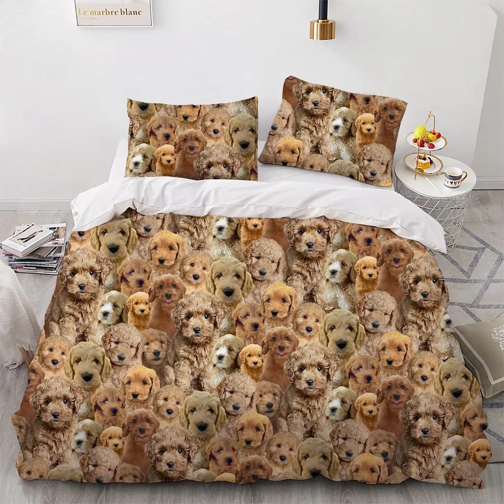 Cute Maltese Dog Duvet Cover Set Dog Breed Theme Bedding Set Microfiber Kawaii Animal Quilt Cover Twin King For Pet Lover Gifts