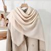 Simple Literary and Artistic Yarn with Sunscreen, Elegant Shawl, Women's Solid Color Square Short Fringed Temperament Scarf