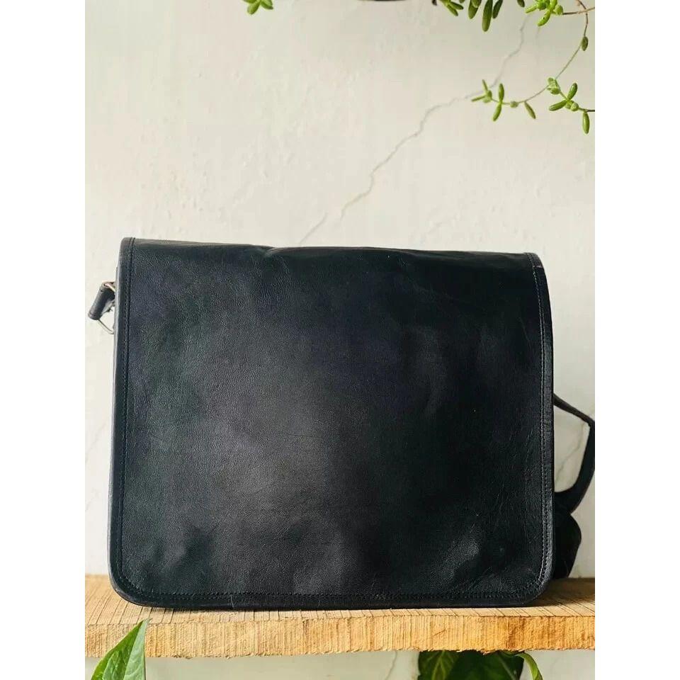 Изысканная мужская сумка-портфель через плечо из натуральной козьей кожи Редкая мужская сумка-портфель