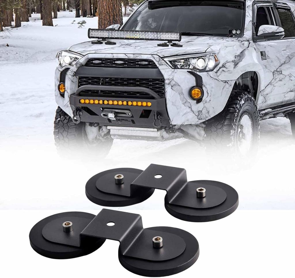 Work Lights Holder 2 Pieces, 3.46inch for Led Light Bar Headlamp Ultra-strong Magnetic Holder For Use On the Roof, the Hood with Rubber Seal