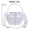 Handheld Flower Girl Basket White Wedding Decoration Basket Lace Flower Basket  Party Home Decor