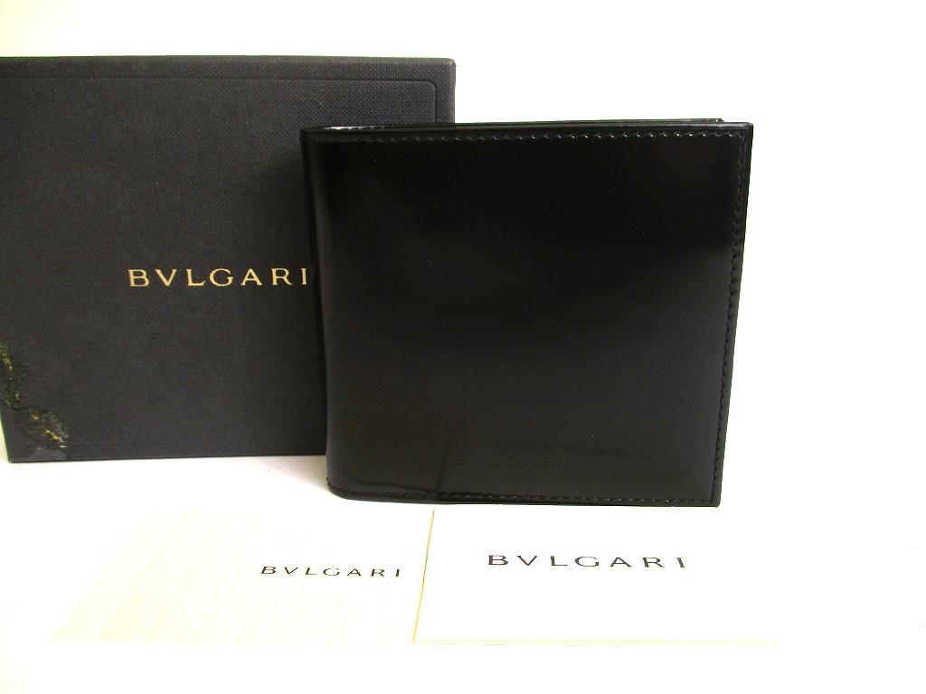 Оригинальный мужской кошелек BVLGARI из черной кожи, бифолд, компактный кошелек #a887 Восстановленный