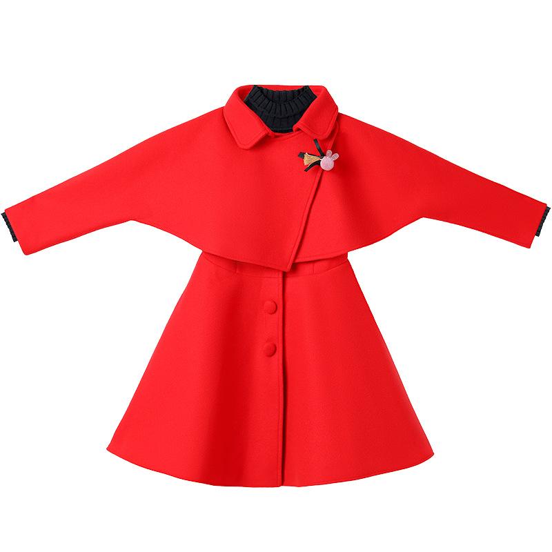 Комплект из двух предметов для девочек весна-осень однотонный пиджак + платье темперамент