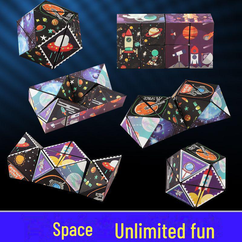 Неограниченная декомпрессия геометрического куба: Развивающая переворачивающаяся и сменная ручная игрушка