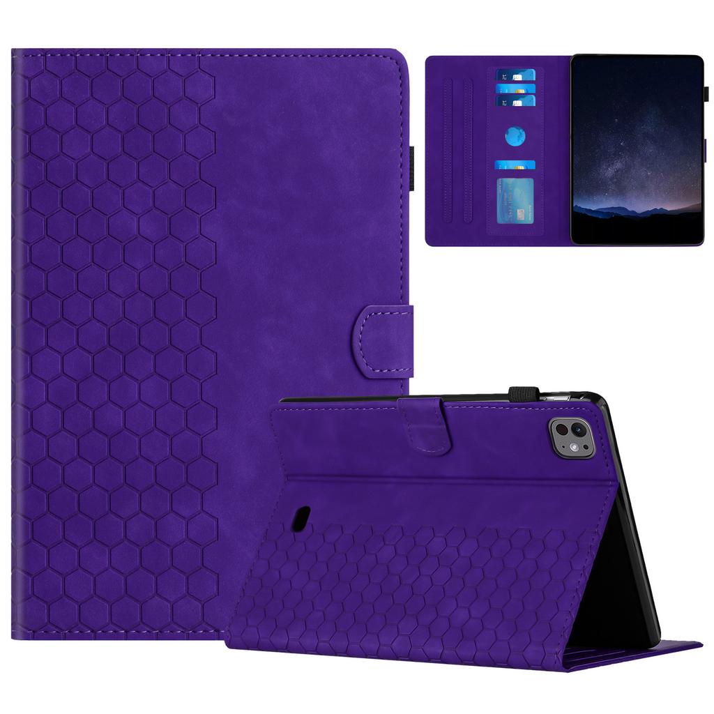 For iPad Air 11 (2025)/(2024)/Air (2022)/(2020)/Pro 11 (2022)/(2021)/(2020)/(2018) Case Honeycomb Printed Leather Tablet Cover
