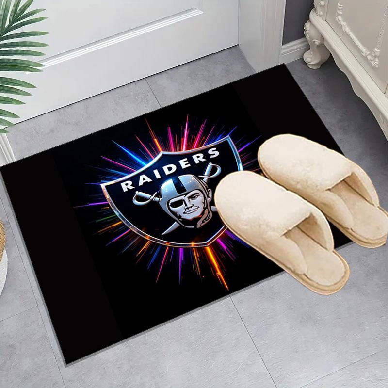 1PC Raiders Team Logo Design Rug Game Carpet, Floor Mat for Bedroom Living Room Entryway Rug, Home Decor Idea Gift for Christmas birthday