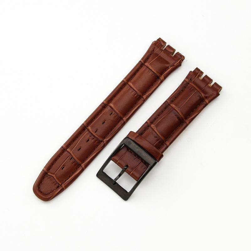 17mm 19mm Genuine Leather Watch Strap for Swatch YCS YAS YGS Wrist Band Pin Buckle Bracelet Men Sport Waterproof Watch Band