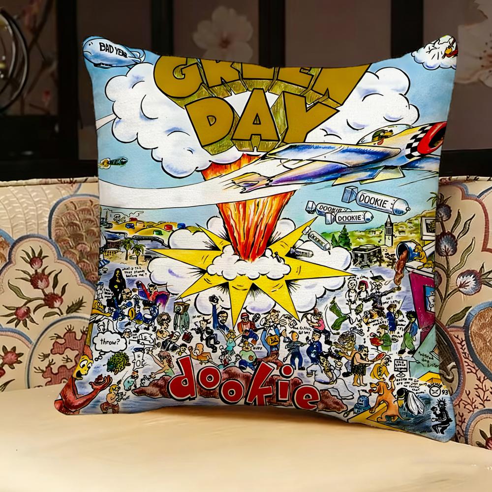 GGreen ROCK Day BAND Pillow Case Pillowcase Doublesided Printed Sofa Cushion Bedroom Headboard Pillow