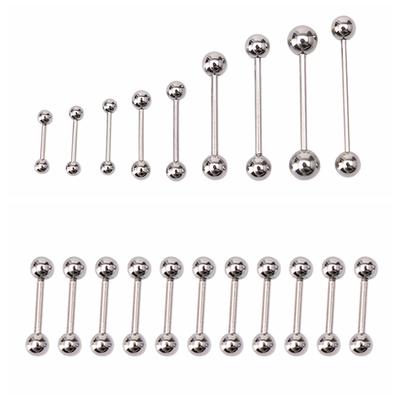 10 шт. изысканные кольца со штангой, стержни для пирсинга, подарок, шарик из нержавеющей стали, язык, пупок, соска