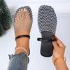 Fashionable Style Cut-out Fishnet Bread Toe Sandals Women's New Wear Flat Soles Comfortable Casual Slippers Tide