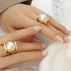 Ring Y Shaped Big Imitation Pearl Rings For Women Exaggerated Charm Jewelry