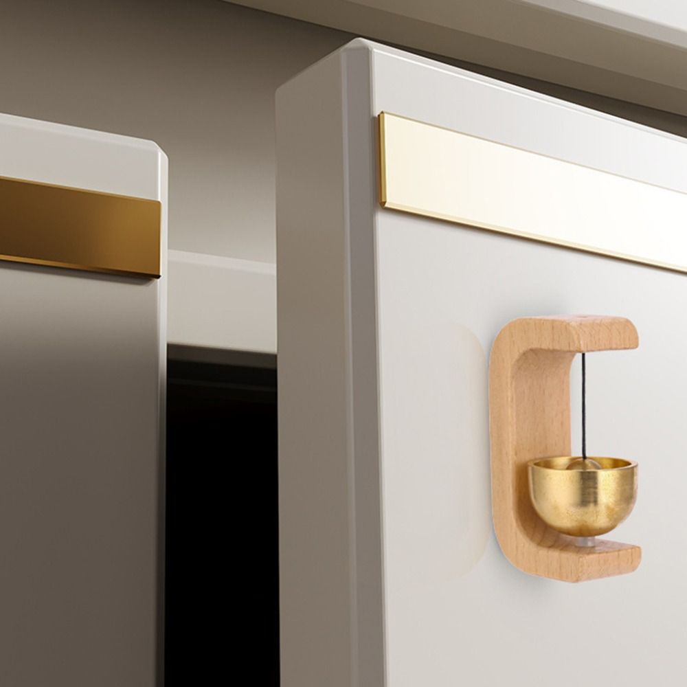 Japanese Style Brass Wind Chime Kawaii Outdoors Door Bell Bell Solid Wooden Magnetic Doorbell Desk