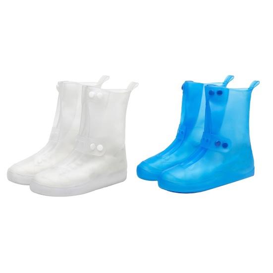 Reusable Waterproof Shoe Covers Anti-Slip Rain Shoe Covers Snap Button Shoe Covers for Rain Snow Mud Men Women