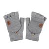 Knitted Warm Gloves Solid Color Skiing Gloves New Flip Flap Gloves  Unisex