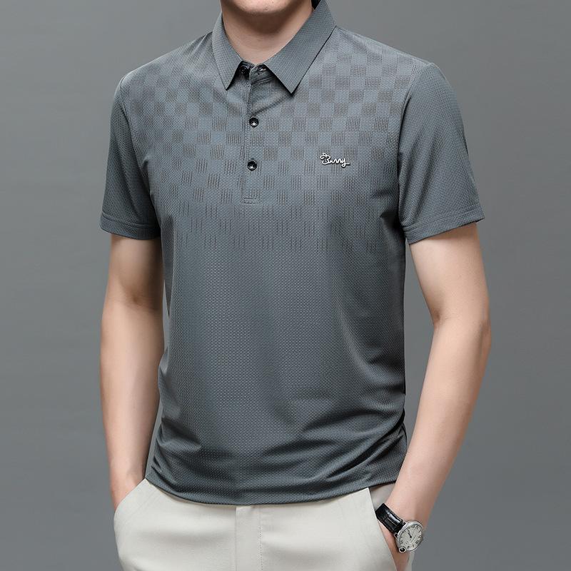 Футболка с коротким рукавом, мужская, свободного покроя, из шелка, с коротким рукавом